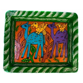 Traditional Handicraft  Mithila  Square plate | Nepali art & Culture