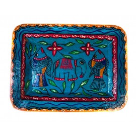 Traditional Handicraft  Mithila  Square plate | Nepali art & Culture