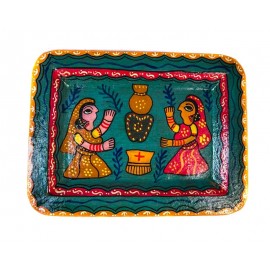 Traditional Handicraft  Mithila  Square plate | Nepali art & Culture