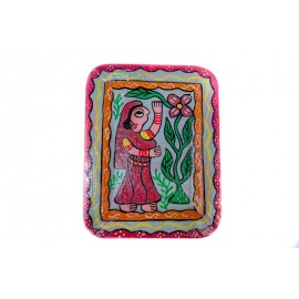 Traditional Handicraft  Mithila  Square plate | Nepali art & Culture