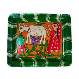 Traditional Handicraft  Mithila  Square plate | Nepali art & Culture
