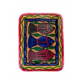 Traditional Handicraft  Mithila  Square plate | Nepali art & Culture