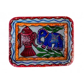 Traditional Handicraft  Mithila  Square plate | Nepali art & Culture