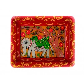 Traditional Handicraft  Mithila  Square plate | Nepali art & Culture