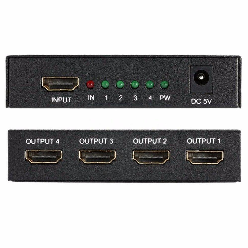 HDMI Splitter 1X4 4 Port Full HD Hub Repeater Amplifier v1.4 3D 1080p 1 in 4 out. HDMI Splitter 1X4 4 Port Full HD Hub Repeater Amplifier v1.4 3D 1080p 1 in 4 out.