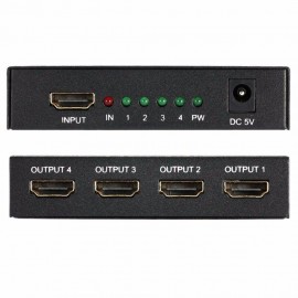 HDMI Splitter 1X4 4 Port Full HD Hub Repeater Amplifier v1.4 3D 1080p 1 in 4 out.