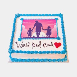 Vanilla Cake - 4 pounds | World Best Dad | Father's Day Special Cake