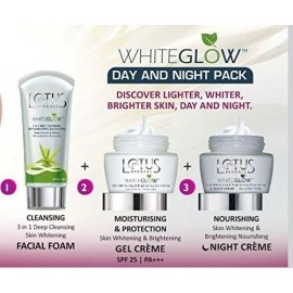 Lotus Herbals White Glow Day and Night Pack (60GM) | 3 in 1 Deep Cleaning