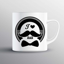 I Love Dad Custom Printed Coffee Cup