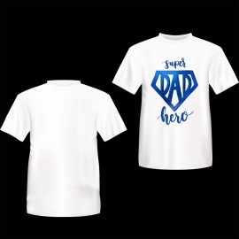 Super Hero Dad Printed Cotton Tshirt For Father/Dad