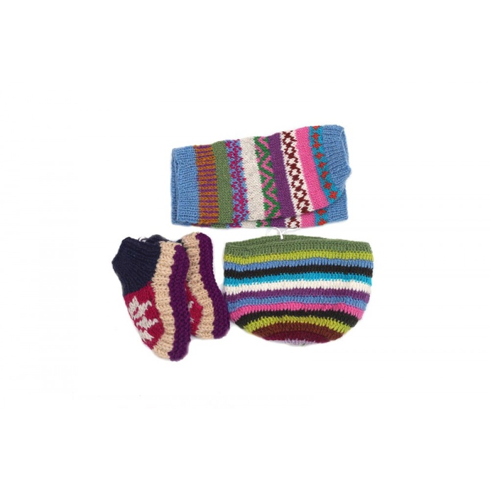Handmade Combo knee warmer and socks and cap