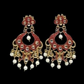 White-Red-Golden Colour Stylish Traditional Earring