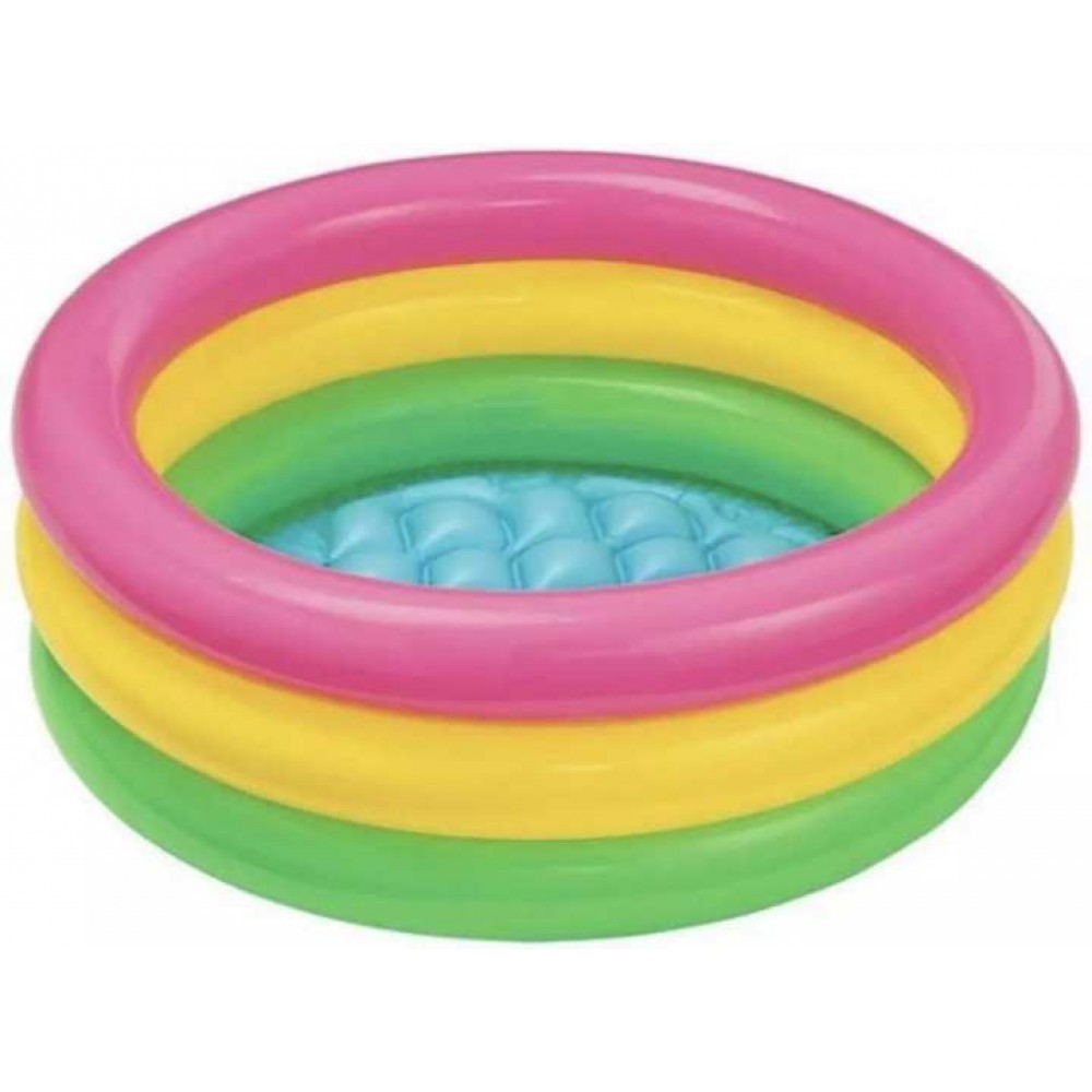 Multicolored Baby Swimming Pool For Kids | 3 Air Chambers With Double Valves Multicolored Baby Swimming Pool For Kids | 3 Air Chambers With Double Valves