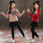 Little girl princess autumn long-sleeved skirt pants two-piece whole