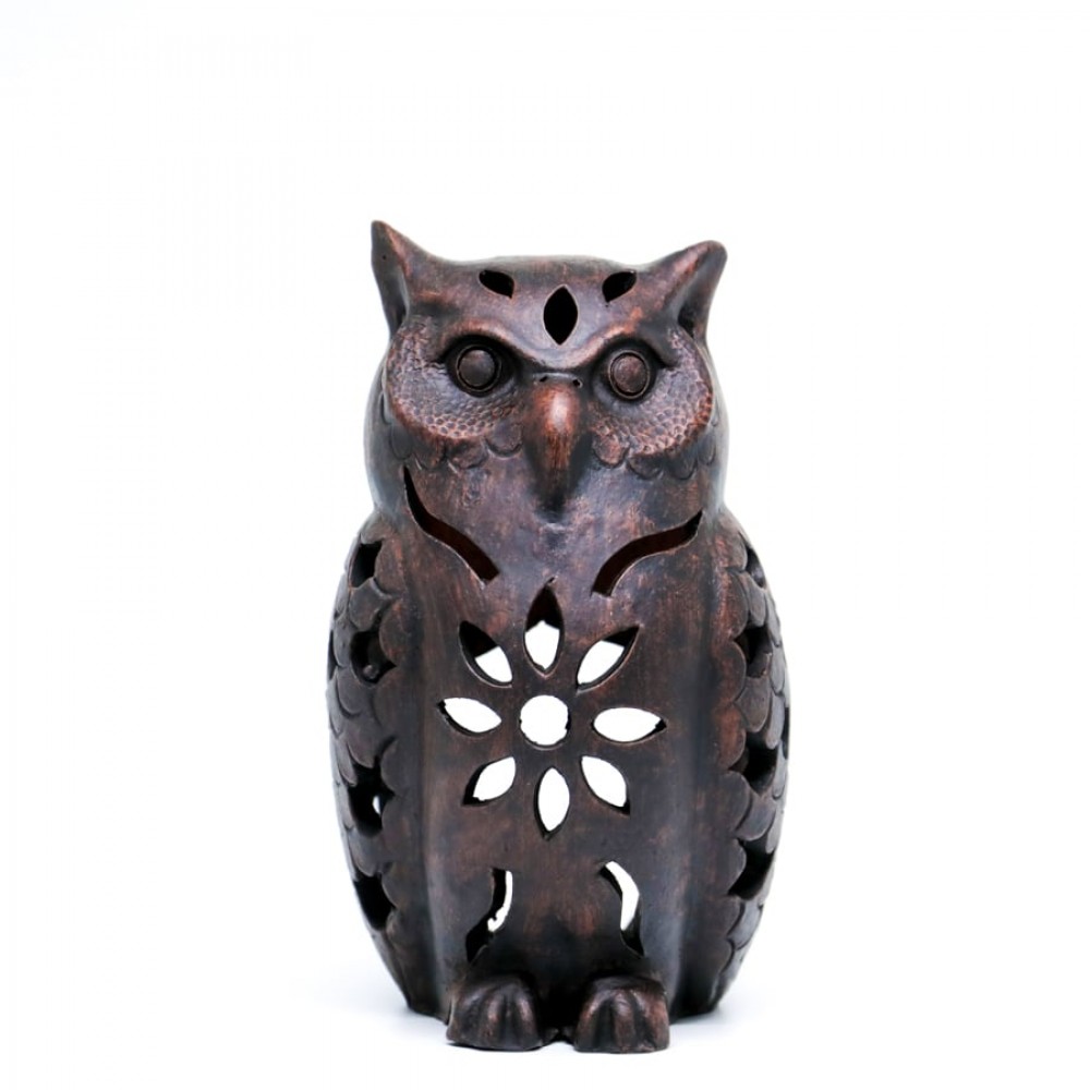 Tealight Candle Holder Glowing Owl | Handmade Clay Art Tealight Candle Holder Glowing Owl | Handmade Clay Art