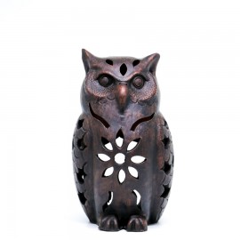 Tealight Candle Holder Glowing Owl | Handmade Clay Art