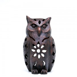 Tealight Candle Holder Glowing Owl | Handmade Clay Art