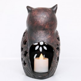 Tealight Candle Holder Glowing Owl | Handmade Clay Art Tealight Candle Holder Glowing Owl | Handmade Clay Art