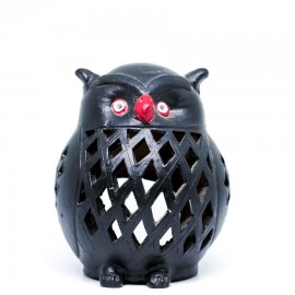 Fat Owl Tealight Candle Holder | Clay Art Handmade | Made in Nepal