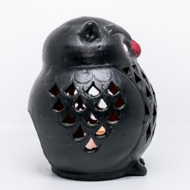 Fat Owl Tealight Candle Holder | Clay Art Handmade | Made in Nepal
