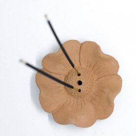 Beautiful Flower Handcrafted Clay Incense Stand