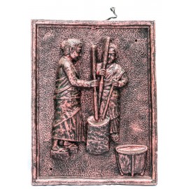 Handmade Traditional Frame (Making Beaten Rice) | Wall Hangings | Wall Decor
