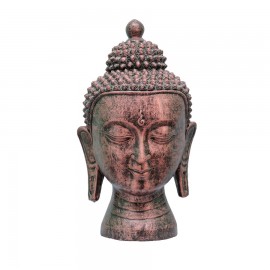 Traditional Handmade Meditating Lord Buddha Head Statue 16"