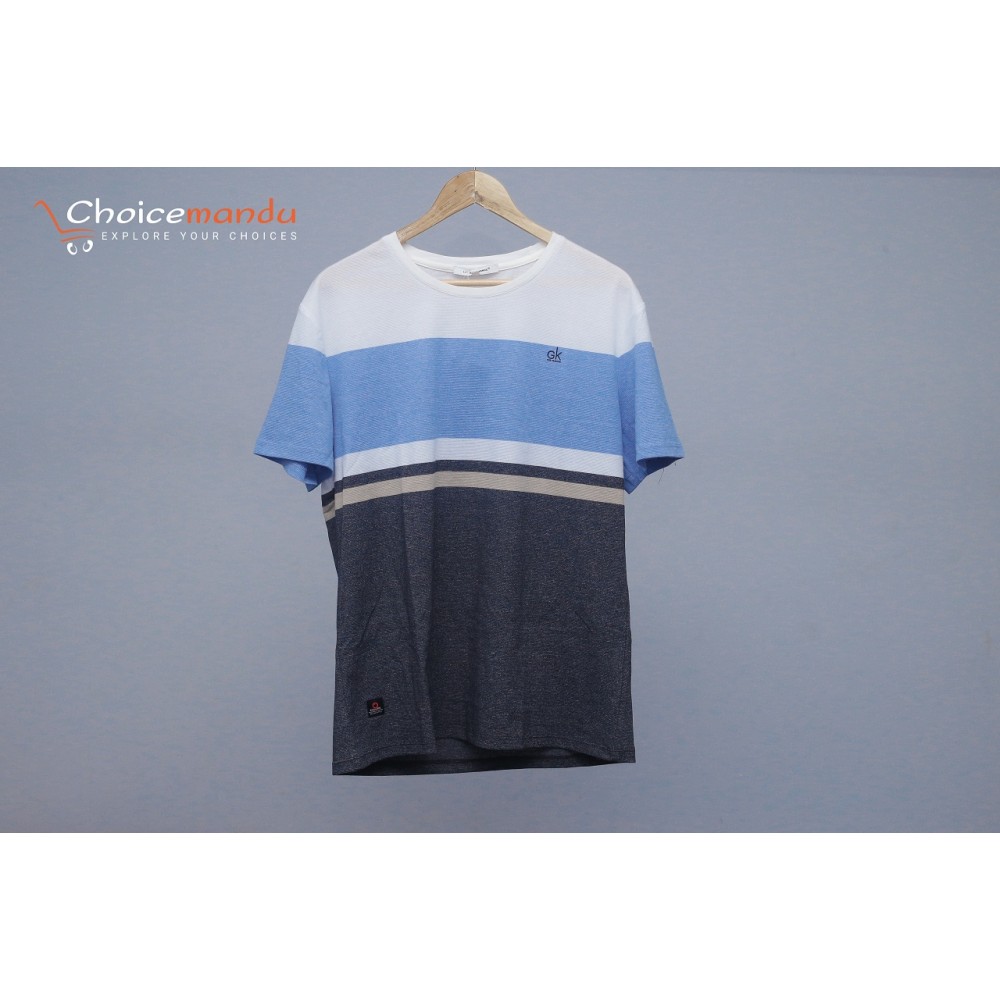 White blue grey colour,round neck t-shirt