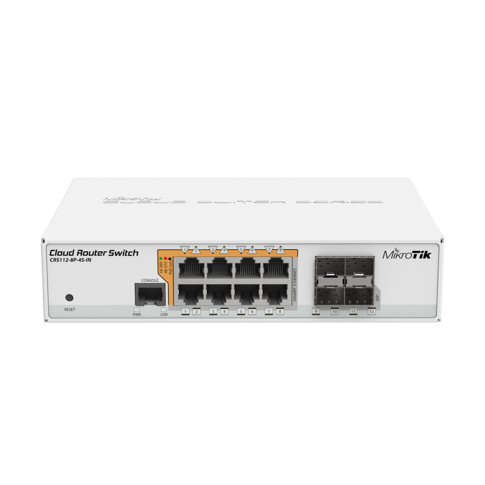 Mikrotik  8 Gigabit CRS112-8P-4S-IN PoE Switch Mikrotik  8 Gigabit CRS112-8P-4S-IN PoE Switch