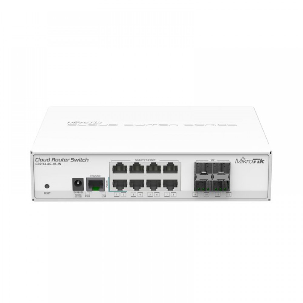 Mikrotik Cloud Router Switch 112-8G-4S-IN with  128MB RAM, 8xGigabit LAN