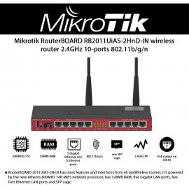 Mikrotik RB2011UiAS-2HnD-IN Wireless Router | 2.4GHz 10-Ports 802.11b/g/n Mikrotik RB2011UiAS-2HnD-IN Wireless Router | 2.4GHz 10-Ports 802.11b/g/n