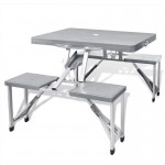 Camping Folding Table With Chairs: Aluminum | 4 in 1 