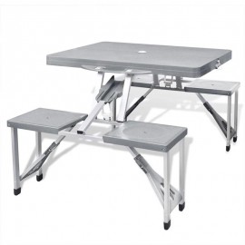 Camping Folding Table With Chairs: Aluminum | 4 in 1 