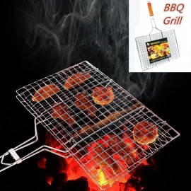 New Barbeque BBQ Grill Plate Mesh Net Mesh Wire Handle 