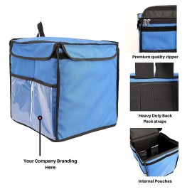 Customized Insulated Meal Delivery Bag- Bike Pickup Backpack-Small