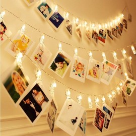 LED Photo Clip String Lights - 20 Photo Clips Fairy Lights