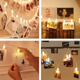 LED Photo Clip String Lights - 20 Photo Clips Fairy Lights LED Photo Clip String Lights - 20 Photo Clips Fairy Lights