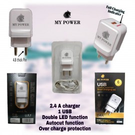 My Power 2.4 1USB Autocut Charger Overcharge Protection for Android