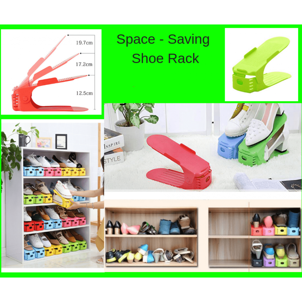 Space saving shoe rack