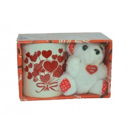 Love Cup With Small Teddy Bear Doll Gift For This Valentine