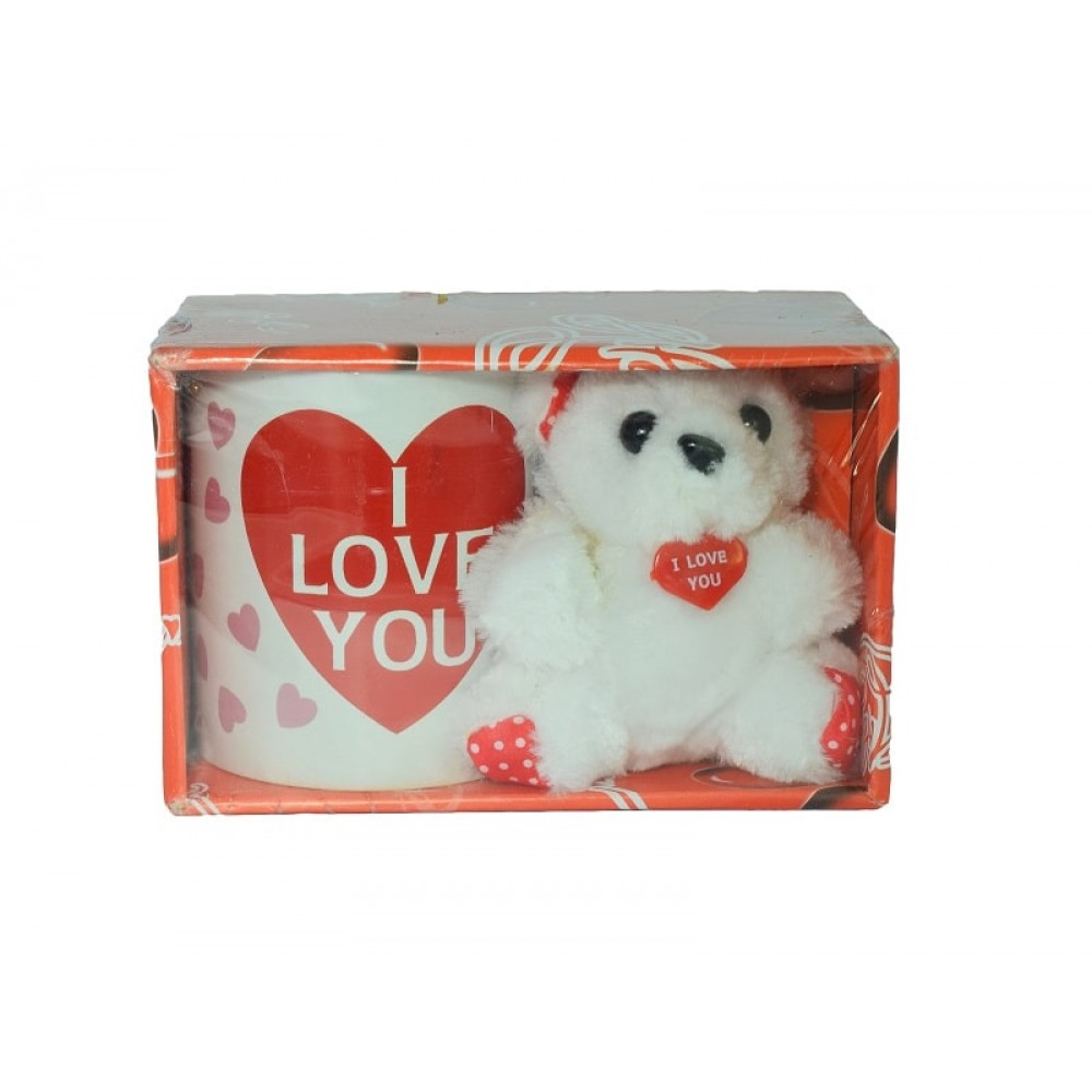 Single I Love You Cup with Small Teddy Doll Gift | Best Valentine Gift
