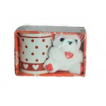 Single Red Cup with Small Teddy Doll 