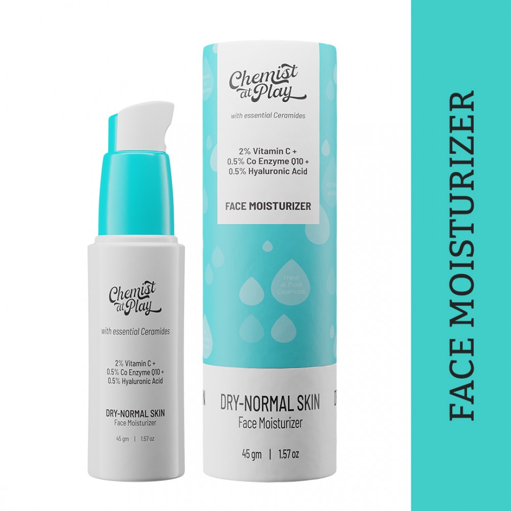 Chemist At Play Face Moisturizer For Dry-Normal Skin - 45GM (2% Vitamin C + 0.5% Co Enzyme Q10 + 0.5% Hyaluronic Acid) Chemist At Play Face Moisturizer For Dry-Normal Skin - 45GM (2% Vitamin C + 0.5% Co Enzyme Q10 + 0.5% Hyaluronic Acid)