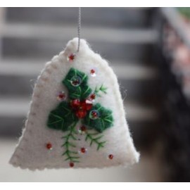 Christmas Bell Hanging Decoration With Leaves