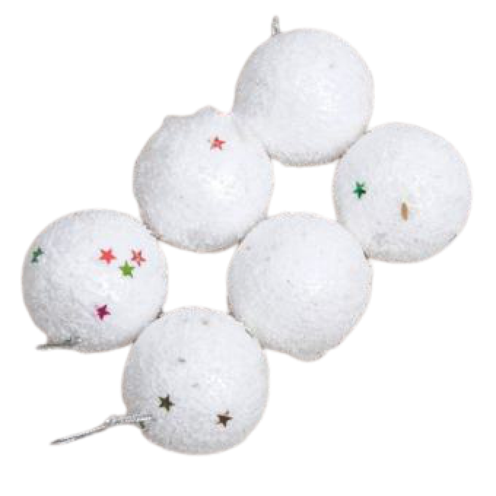 Christmas White Hanging Tree Ball Decoration | Christmas Snowball Decorations & Ornaments - 6 Pcs Christmas White Hanging Tree Ball Decoration | Christmas Snowball Decorations & Ornaments - 6 Pcs