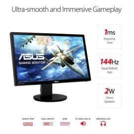 ASUS 24″ Gaming Monitor, 144 Hz 1ms Height Adjustable Stand, 350 cd/m2, Built-in Speakers