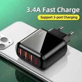 JOYROOM HKL-USB59 Sharp Series 3.4A Intelligent Digital Travel Wall Charger (3 USB) JOYROOM HKL-USB59 Sharp Series 3.4A Intelligent Digital Travel Wall Charger (3 USB)