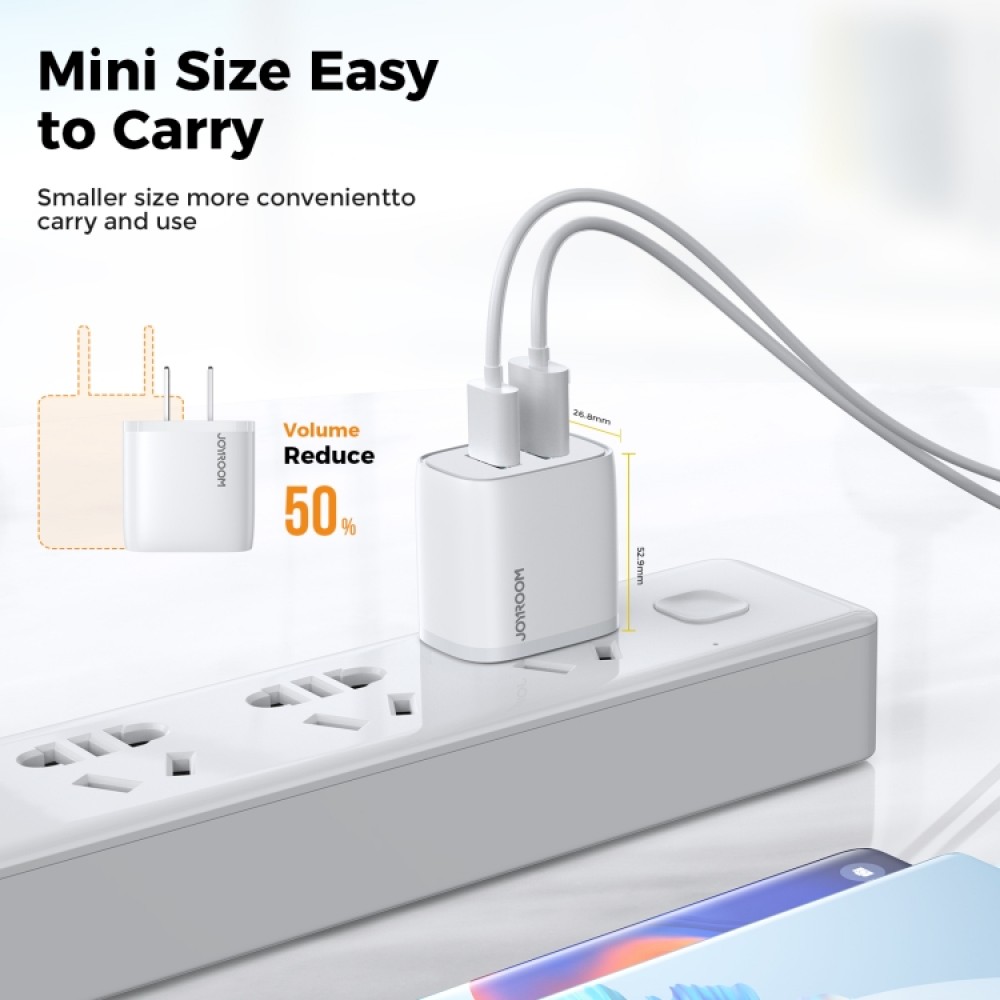 L-2A101 -2.1A Dual Ports Mini Fast Charger- White
