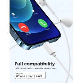 JR-EP4 Ben Series Lightning earphone-white