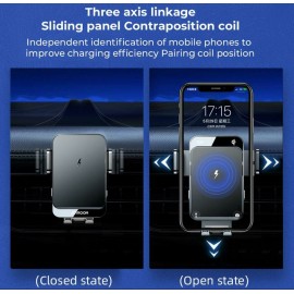 JR-ZS219 Three-axis electric wireless charging car holder (dashboard)Black JR-ZS219 Three-axis electric wireless charging car holder (dashboard)Black
